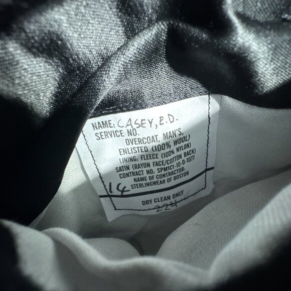 USN DSCP Quarterdeck Wool Overcoat Peacoat Mens‎ 40L Black Double Breasted - Picture 10 of 14